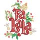 Fa La La Word Art Embroidery Design | Design by JuJu 