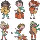 Fall Stix People | Machine Embroidery Designs by JuJu