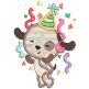 Festive Birthday Animals | Machine Embroidery Designs by JuJu