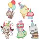 Festive Birthday Animals | Machine Embroidery Designs by JuJu