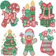Festive Christmas Applique Digital Embroidery Designs by JuJu
