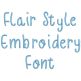 Flair Style Embroidery Font | Machine Embroidery Designs by JuJu