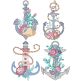 Floral Anchors | Machine Embroidery Designs by JuJu