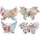 Floral Butterflies Embroidery Design Set | Designs by JuJu