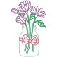 Floral Mason Jars Line Art | Machine Embroidery Designs by JuJu