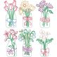 Floral Mason Jars Line Art | Machine Embroidery Designs by JuJu
