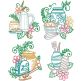 Floral Swirly Kitchen 2 | Machine Embroidery Designs by JuJu
