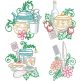 Floral Swirly Kitchen 3 | Machine Embroidery Designs by JuJu