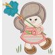 Flower Girls Applique Machine Embroidery Designs by JuJu 