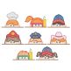 Fun Hat Peekers 2 Machine Embroidery Designs by JuJu
