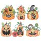 Fun Jack O Lantern Faces Applique Machine Embroidery Designs by JuJu