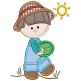 Gardening Kids Applique Machine Embroidery Designs by JuJu