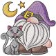 Gnome Cat Moon | Machine Embroidery Designs by JuJu