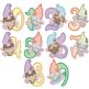 Gnome Numbers Digital Embroidery Designs by JuJu