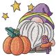 Gnome Pumpkin | Machine Embroidery Designs by JuJu
