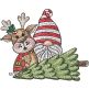 Gnome Reindeer | Machine Embroidery Designs by JuJu
