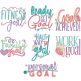 Goals Achieved Word Art Digital Embroidery Designs by JuJu
