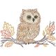 Harvest Owl Vintage Sketch | Machine Embroidery Designs by JuJu	