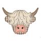 Highland Cow Boy Bean Stitch Applique | Machine Embroidery Designs by JuJu