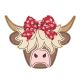 Highland Cow Girl Bean Stitch Applique | Machine Embroidery Designs by JuJu