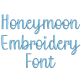 Honeymoon Embroidery Font | Machine Embroidery Designs by JuJu
