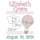 Hot Air Balloon Birth Announcement Template Machine Embroidery Designs by JuJu