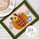 ITH Chunky Pumpkin And Bird Mug Rug | Machine Embroidery Designs by JuJu