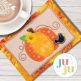 ITH Chunky Pumpkin And Bird Mug Rug | Machine Embroidery Designs by JuJu