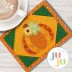 ITH Chunky Pumpkin Mug Rug | Machine Embroidery Designs by JuJu