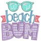 Kid Beach Word Art | Machine Embroidery Designs by JuJu