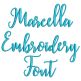 Marcella Embroidery Font | Machine Embroidery Designs by JuJu