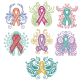 Mehndi Awareness Ribbons Applique Machine Embroidery Designs By JuJu