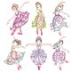 Mehndi Ballerinas 2 Machine Embroidery Designs by JuJu