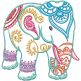 Mehndi Elephants Machine Embroidery Designs by JuJu
