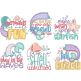 Mermaid Word Art | Machine Embroidery Designs by JuJu
