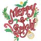                                Merry And Bright Christmas Word Art Embroidery Design | Designs by JuJu
                            