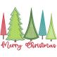 Merry Xmas Trees Applique | Machine Embroidery Designs by JuJu