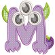 Monster Baby Applique Alphabet Machine Embroidery Designs By JuJu