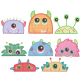 Monster Peekers Machine Embroidery Designs by JuJu