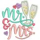 Mr and Mrs Word Art Machine Embroidery Designs by JuJu