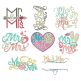 Mr and Mrs Word Art Machine Embroidery Designs by JuJu

