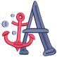 Nautical Alphabet Filled | Machine Embroidery Designs by JuJu