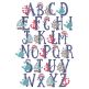 Nautical Alphabet Filled | Machine Embroidery Designs by JuJu