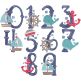 Nautical Numbers Filled | Machine Embroidery Designs by JuJu