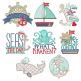 Nautical Word Art Machine Embroidery Designs by JuJu
