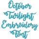 October Twilight Embroidery Font | Machine Embroidery Designs by JuJu