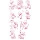 Paris Sunbonnets Redwork Machine Embroidery Designs by JuJu
