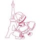 Paris Sunbonnets Redwork Machine Embroidery Designs by JuJu