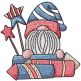 Patriotic Gnome Fireworks | Machine Embroidery Designs by JuJu