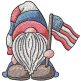 Patriotic Gnome Flag | Machine Embroidery Designs by JuJu